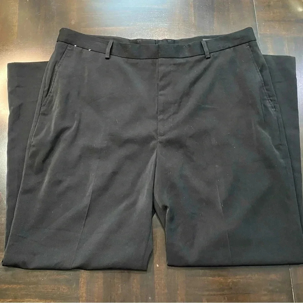Men Crazy Horse Dress Pants 44 X 30 Black Used